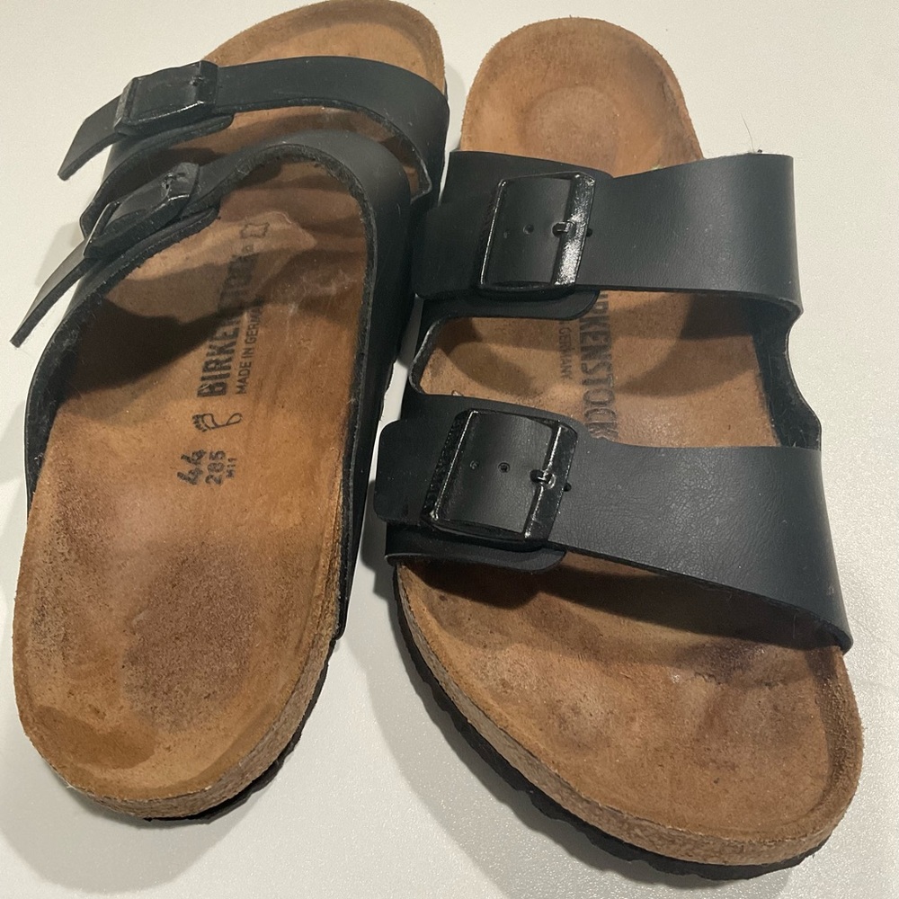 ❤️❤️❤️Birkenstock Authentic Men’s Black Leather Sandals, Size 44